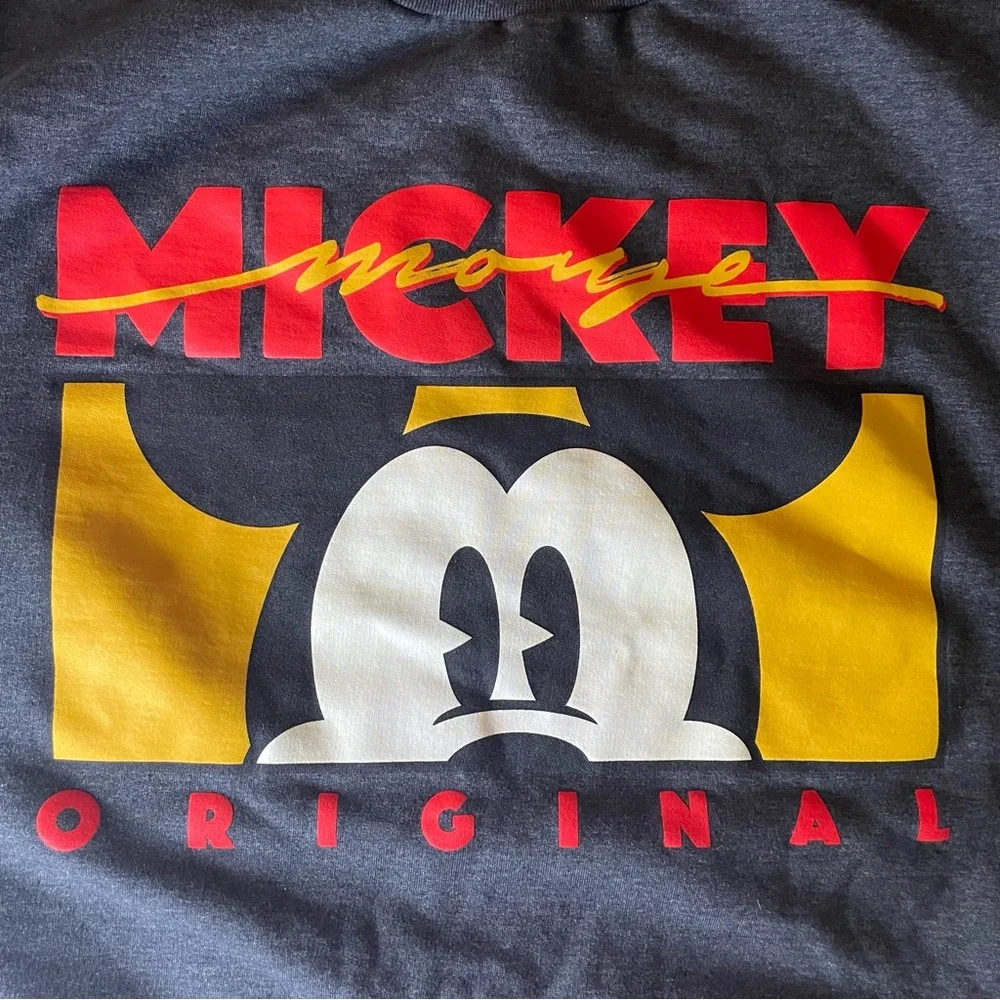 Unisex Disney Parks XL Mickey Mouse Charcoal Grey Crewneck Pull over sweatshirt - Picture 7 of 7